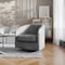 Flash Furniture Landon Club Style Commercial Barrel Accent Armchair Metal Base, Dark Gray Fabric Upholstery BS-AC22-060-DKGRY-GG - alternate 1